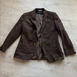 Lord & Taylor Brown Wool Blend Blazer with Patch Pocket